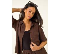 Dusk Textured Buttoned Blouse In Brown Brown 12