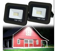 Dusk To Dawn LED Security Light Outdoor, LED Parking Lot Light, 6500K IP66Waterproof, Super Bright Flood Light, For Garage,Yard,Exterior,Entryway Light(10w,2pack)
