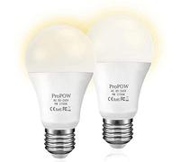 Dusk to Dawn Light Bulb,ProPOW 9W (60 Watt Equivalent) A19 LED Light Sensor Bulbs, Smart Automatic on/Off,Indoor/Outdoor Lighting Bulb for Porch Garage Hallway Patio (Soft White, E27, 2 Pack)
