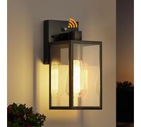 Dusk to Dawn Outdoor Lighting Fixtures, Exterior Front Porch Light, Black Sensor Wall Sconce Lamp, Waterproof Wall Lantern, Anti Rust Outside Coach Lights for House, Doorway, Garage