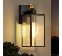 Dusk to Dawn Outdoor Lighting Fixtures, Exterior Front Porch Light, Black Sensor Wall Sconce Lamp, Waterproof Wall Lantern, Anti Rust Outside Coach Lights for House, Doorway, Garage