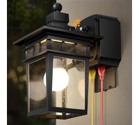 Dusk to Dawn Outdoor Lights with GFCI Outlet Sensor Outside Exterior Porch Wall Light Fixture, Anti-rust Wall Mount Lantern,Waterproof Wall Sconce,Outside Lights for House Front Door,Bulb not Included