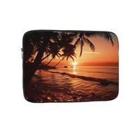 Dusk Tropical Beach Palm Laptop Sleeve for Women Men, 13 Inch Waterproof Laptop Bag Lightweight Notebook Computer Cover Bag
