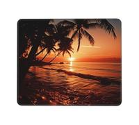 Dusk Tropical Beach Palm Mouse Pad with Anti-fray Stitching, Waterproof Gaming Mouse Mat for Women Men Non-Slip Rubber Base Computer Mousepad for Laptop Office Desk Accessories 7.9 x 9.5 in
