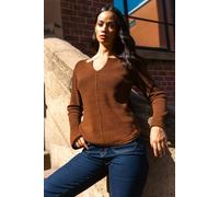 Dusk Waffle Knit Jumper In Chocolate Chocolate 16