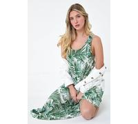 Dusk Women's Abstract Print Hanky Hem Dress in Green | Size: 8 Dusk Green 8