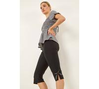 Dusk Women's Bow Bengaline Capri Trouser in Black | Size: 8 Dusk Black 8