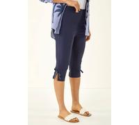 Dusk Women's Bow Bengaline Capri Trouser in Navy | Size: 14 Dusk Navy 14