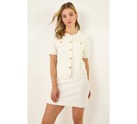 Dusk Women's Buttoned Knit Top in Ivory | Size: 14 Dusk Ivory 14