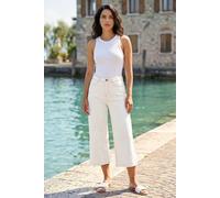 Dusk Women's Denim Pocket Detail Wide Leg Culotte in Ivory | Size: 18 Dusk Ivory 18