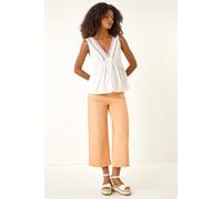 Dusk Women's Denim Pocket Detail Wide Leg Culotte in Peach | Size: 10 Dusk Peach 10