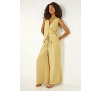 Dusk Women's Elasticated Waist Wide Leg Trouser in Lime | Size: 16 Dusk Lime 16