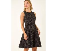 Dusk Women's Flocked Premium Stretch Dress in Black | Size: 12 Dusk Black 12