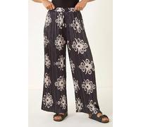 Dusk Women's Floral Pleated Trouser in Black | Size: 14 Dusk Black 14