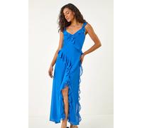 Dusk Women's Frill Maxi Dress in Royal | Size: 12 Dusk Royal 12
