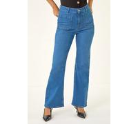 Dusk Women's Front Pocket Bootcut Jeans in Mid Blue | Size: 16 Dusk Mid Blue 16