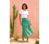 Dusk Women's Marked Ruffle Midi Skirt in Green | Size: 10 Dusk Green 10