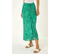Dusk Women's Marked Ruffle Midi Skirt in Green | Size: 14 Dusk Green 14