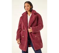 Dusk Women's Oversized Boucle Coat in Burgundy | Size: 16 Dusk Burgundy 16
