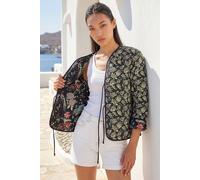 Dusk Women's Reversible Printed Quilted Jacket in Black | Size: 10 Dusk Black 10