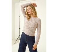 Dusk Women's Sequin Knitted Top in Beige | Size: 12 Dusk Beige 12