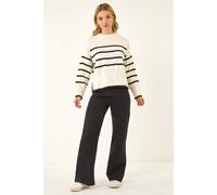 Dusk Women's Stripe Knit Jumper in Ivory | Size: 8 Dusk Ivory 8