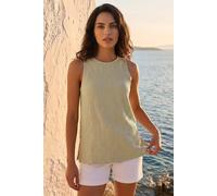 Dusk Women's Textured Longline Stretch Top in Light Khaki | Size: 8 Dusk Light Khaki 8