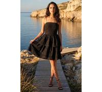 Dusk Women's Tiered Broderie Dress in Black | Size: 14 Dusk Black 14