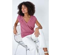 Dusk Women's V-Neck Pleated Cotton Top in Lilac | Size: 8 Dusk Lilac 8