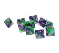 DuskHaven 10-piece Set of D8 Polyhedral Dice for Table Games And Board Games, Acrylic Material, Suitable for Classrooms And Parties, Green Purple, 16mm