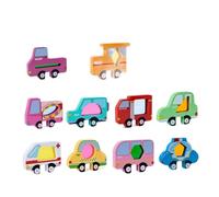 DuskHaven 10 Pieces Educational Puzzle Building Blocks Interactive Sensory And Acrylic Material for Children Develops F Recognition, Transportation