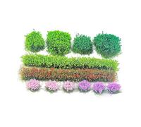 DuskHaven 12 Miniature Artificial Grass Tufts, Vegetation Groups, Flowers, Model Railroading Kit, Nylon Fiber Terrain Suitable for, Style C