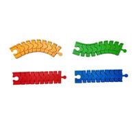 DuskHaven 16 Pieces Train Tracks Toy Railway Track Construction Set Expansion Building Kit Hand Eye Coordination Accessories Made of Pp Suitable for Kids, 4Pcs Train Track