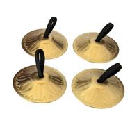 DuskHaven 2 Finger Cymbals, Belly Dance Percussion Instrument, Brass Bell, Musical Accessory, Metal Material, Portable Design with Elastic Strap, Suitable, 4Pcs