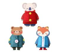 DuskHaven 3 Pieces Wood Toddlers Learning Board Set Accessories Dressing Practice Toy