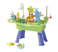 DuskHaven 43-piece Children's Kitchen Set, Versatile Role-playing Set with Removable Legs, Kitchen, Electric Water Toy, Green