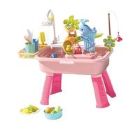 DuskHaven 43-piece Children's Kitchen Set, Versatile Role-playing Set with Removable Legs, Kitchen, Electric Water Toy, Pink