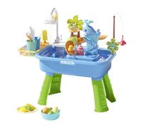 DuskHaven 43-piece Children's Kitchen Set, Versatile Role-playing Set with Removable Legs, Kitchen, Electric Water Toy, Blue