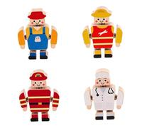 DuskHaven 4x Wooden Creative Interlocking Construction Toys to Develop Fine Motor Skills