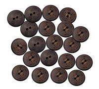 DuskHaven 50 Wooden Buttons Vintage Decorative Buttons Sewing Buttons Craft Buttons with Function Made of Wood for Gift Making DIY Scrapbooking