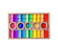 DuskHaven Acrylic Wooden Gem Building Blocks Set Colorful Stacking Blocks Sensory Toy Rectangle Stacking Game Educational Toy Portable Material Suitable for Boy, Style A