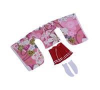 DuskHaven Action Figurine 1/6 Scale Female Doll Clothes Kimono Outfit Japanese Tradition with Skirt And Socks Made of for Gift And Collector Doll, Style E