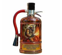 DuskHaven Bottle Firefighter Salute Decanter Spirit Barware Borosilicate Glass Realistic Appearance Conversation Starter Suitable for Man Cave Home Bar Office, Array, Black Cap