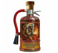 DuskHaven Bottle Firefighter Salute Decanter Spirit Barware Borosilicate Glass Realistic Appearance Conversation Starter Suitable for Man Cave Home Bar Office, Array, Brown Cap