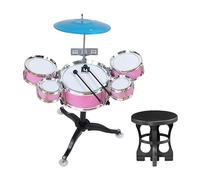 DuskHaven Children's Drum Set, Jazz Drum Set, Educational Toy for Children, Kindergarten Gift, Ages 3-6, 5 Drums, Instrument, Pink