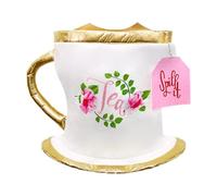 DuskHaven Children's Teacup Costume, Party Outfit, Teapot Elements, 3D Accessory, Breathable Polyester, Suitable for Children's Performances, S