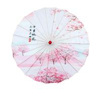 DuskHaven Chinese Oil Paper Umbrella with Floral Print, Ideal for Classical Dance and Costumes, Style A