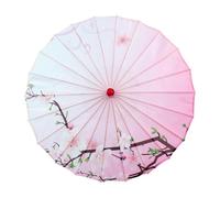 DuskHaven Chinese Oil Paper Umbrella with Floral Print, Ideal for Classical Dance and Costumes, Style B