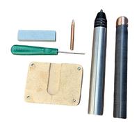 DuskHaven Crafting Lithic Knapping Tool Kit Stone Crafting Toolset Pressure Flaker Copper Abrading Strip for Pros Beginners Art Projects Suitable for Gi