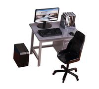 DuskHaven Doll Miniature Chair Set Featuring 1/12 Office Desk Computer And Keyboard Model Prop Table for Scene Building Suitable for Kids Accessories Home Decor, gray